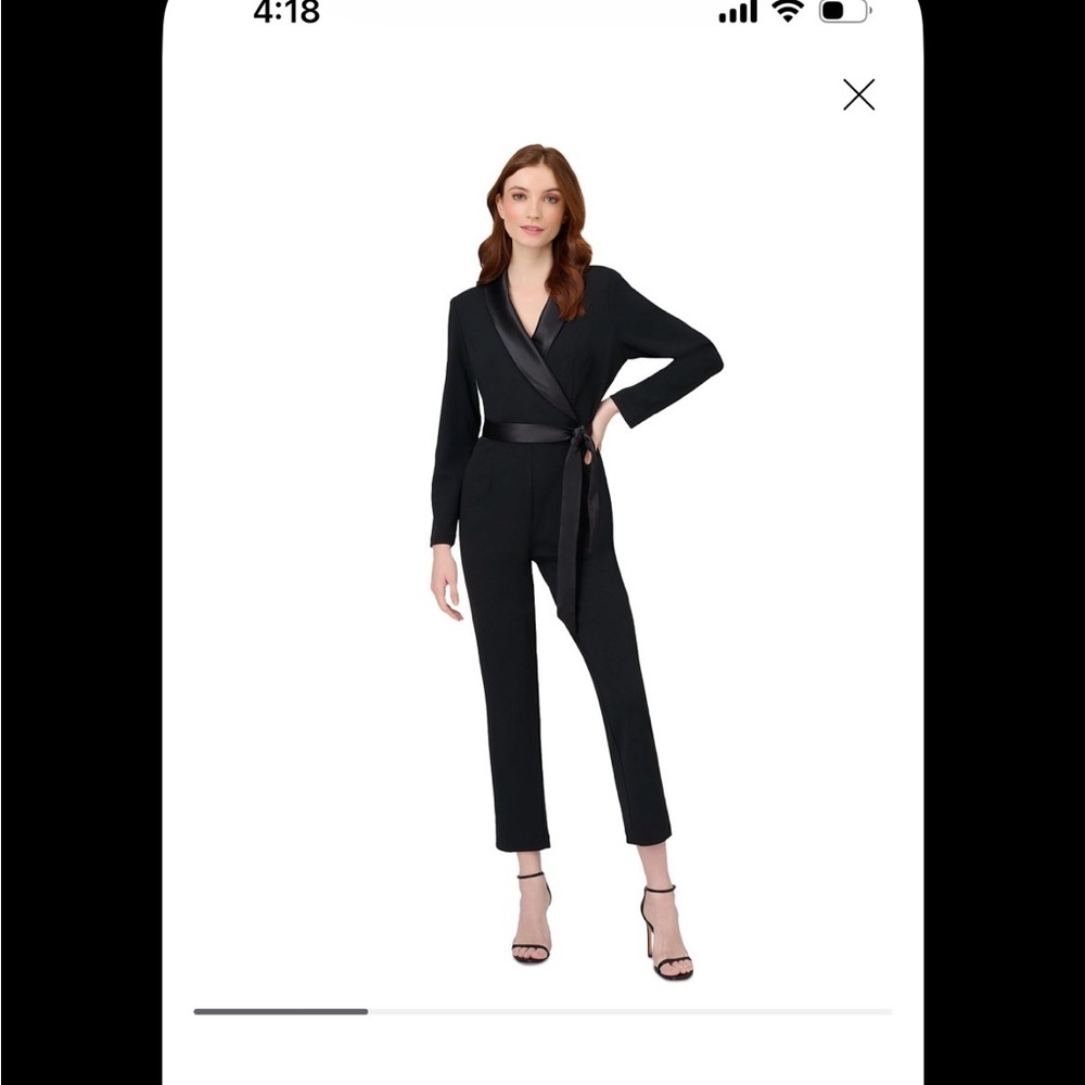 Adrianna Papell Black Tuxedo Jumpsuit - Picture 5 of 9